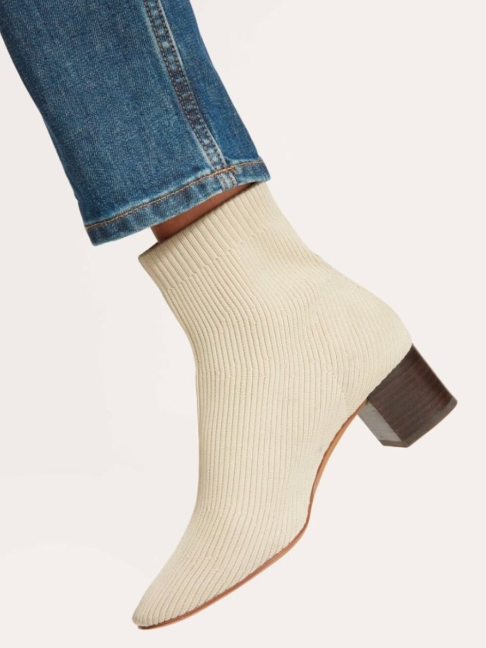 Everlane The Glove Boot Bone Knit Ankle Bootie Women's Size 11 NEW Stretch